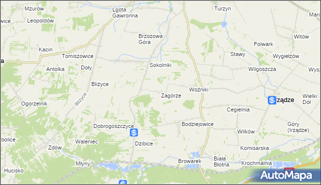 mapa Zagórze gmina Niegowa, Zagórze gmina Niegowa na mapie Targeo