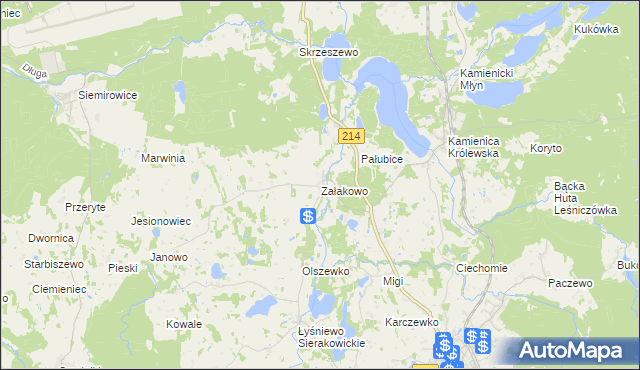 mapa Załakowo, Załakowo na mapie Targeo