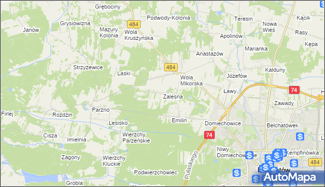 mapa Zalesna, Zalesna na mapie Targeo