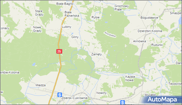 mapa Zamęty, Zamęty na mapie Targeo