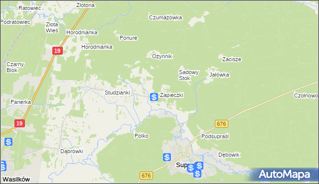 mapa Zapieczki, Zapieczki na mapie Targeo