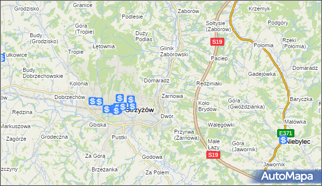 mapa Żarnowa, Żarnowa na mapie Targeo