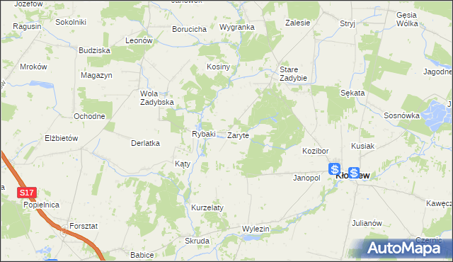 mapa Zaryte, Zaryte na mapie Targeo
