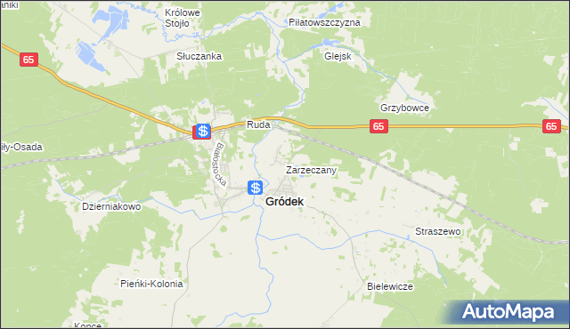 mapa Zarzeczany, Zarzeczany na mapie Targeo