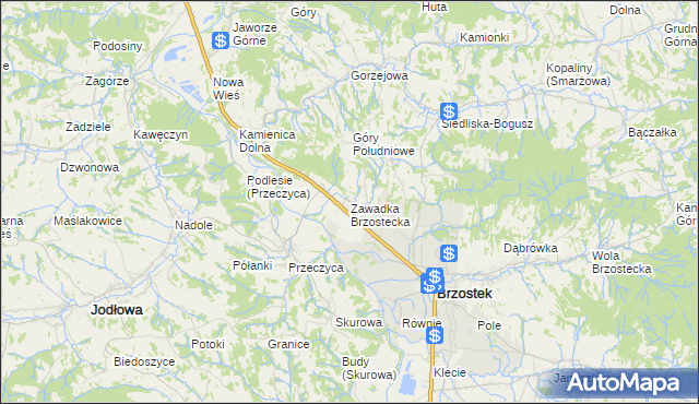 mapa Zawadka Brzostecka, Zawadka Brzostecka na mapie Targeo