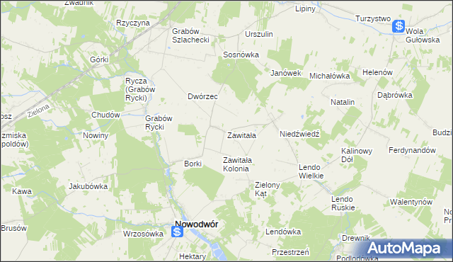 mapa Zawitała, Zawitała na mapie Targeo