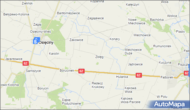 mapa Zblęg, Zblęg na mapie Targeo