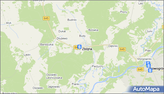 mapa Zbójna, Zbójna na mapie Targeo