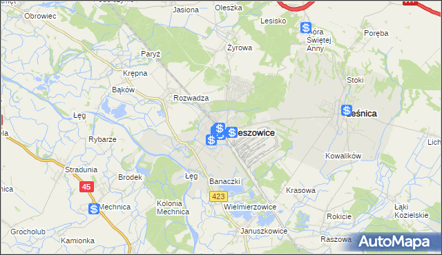 mapa Zdzieszowice, Zdzieszowice na mapie Targeo