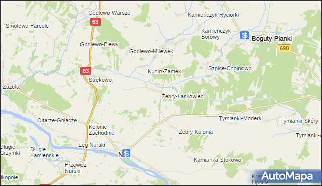 mapa Żebry-Laskowiec, Żebry-Laskowiec na mapie Targeo