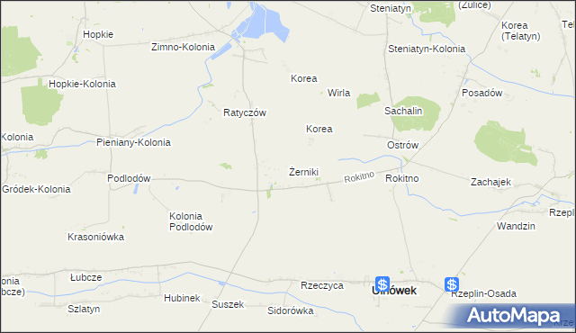 mapa Żerniki gmina Ulhówek, Żerniki gmina Ulhówek na mapie Targeo
