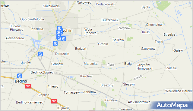 mapa Zgoda gmina Żychlin, Zgoda gmina Żychlin na mapie Targeo