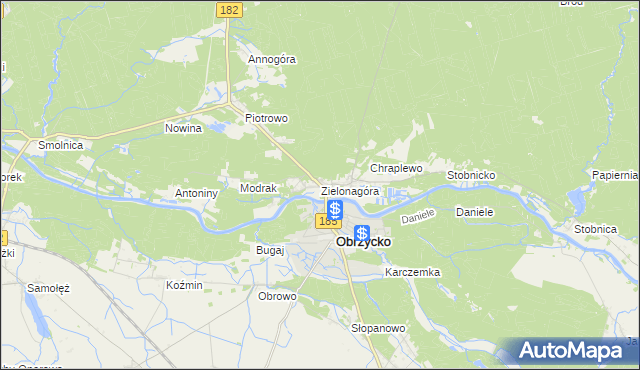 mapa Zielonagóra, Zielonagóra na mapie Targeo