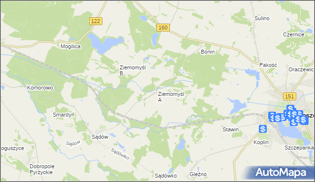 mapa Ziemomyśl A, Ziemomyśl A na mapie Targeo