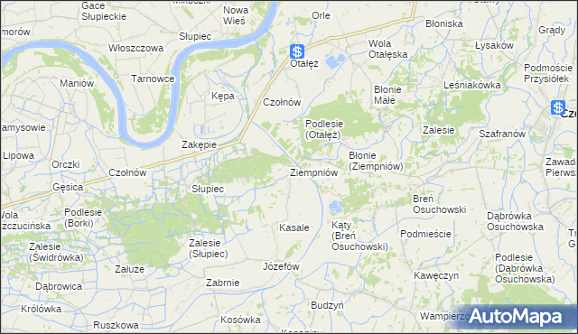 mapa Ziempniów, Ziempniów na mapie Targeo