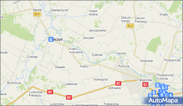 mapa Ziółków, Ziółków na mapie Targeo