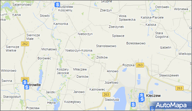mapa Złotków, Złotków na mapie Targeo