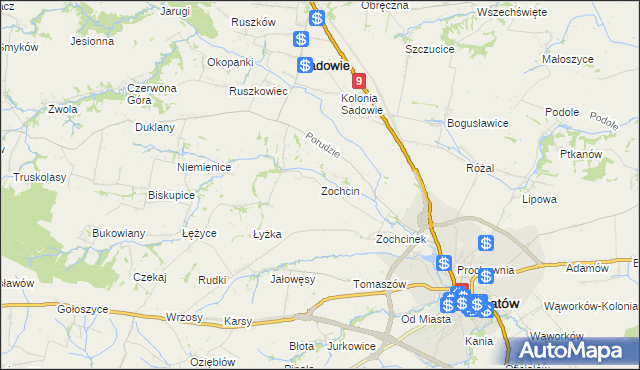 mapa Zochcin, Zochcin na mapie Targeo