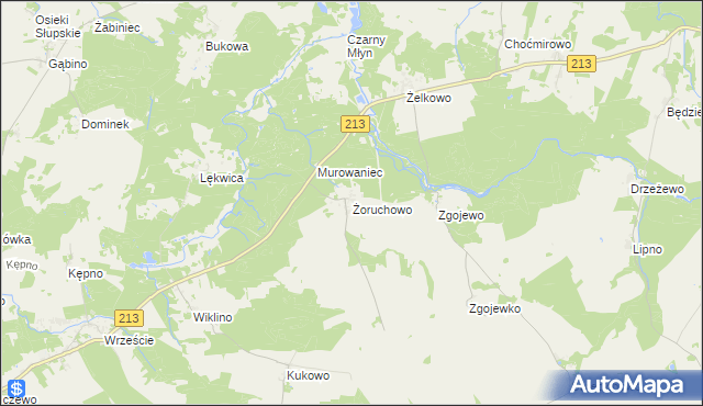 mapa Żoruchowo, Żoruchowo na mapie Targeo