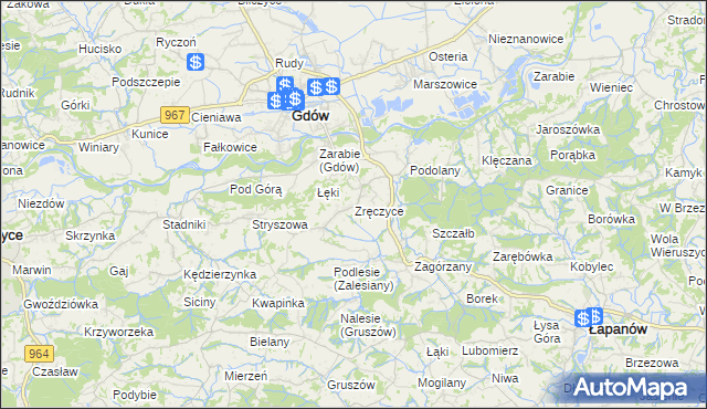 mapa Zręczyce, Zręczyce na mapie Targeo