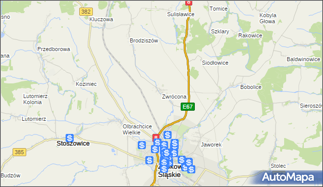 mapa Zwrócona, Zwrócona na mapie Targeo