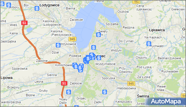 mapa Żywiec, Żywiec na mapie Targeo