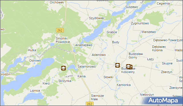 mapa Adamowo gmina Kleczew, Adamowo gmina Kleczew na mapie Targeo