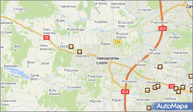 mapa Aleksandrów Łódzki, Aleksandrów Łódzki na mapie Targeo