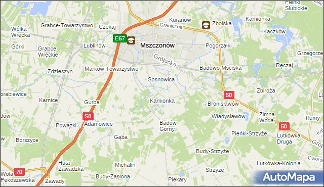 mapa Badowo-Dańki, Badowo-Dańki na mapie Targeo