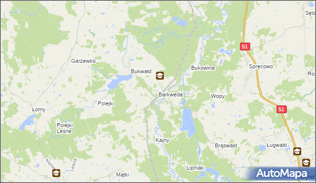 mapa Barkweda, Barkweda na mapie Targeo