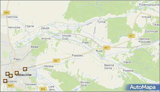 mapa Basznia Dolna, Basznia Dolna na mapie Targeo