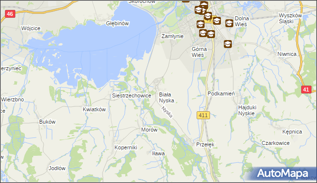 mapa Biała Nyska, Biała Nyska na mapie Targeo