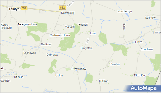 mapa Białystok gmina Dołhobyczów, Białystok gmina Dołhobyczów na mapie Targeo
