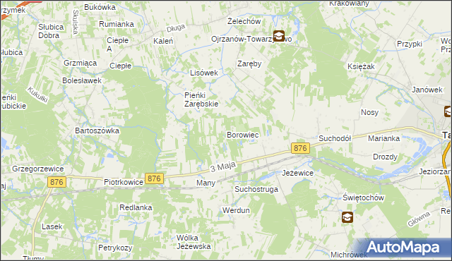 mapa Borowiec gmina Tarczyn, Borowiec gmina Tarczyn na mapie Targeo