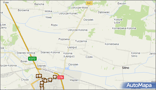 mapa Borowina Sitaniecka, Borowina Sitaniecka na mapie Targeo