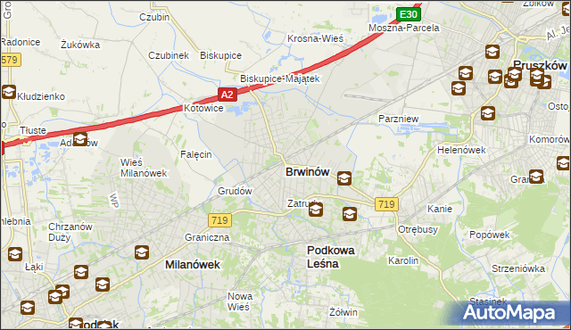 mapa Brwinów, Brwinów na mapie Targeo