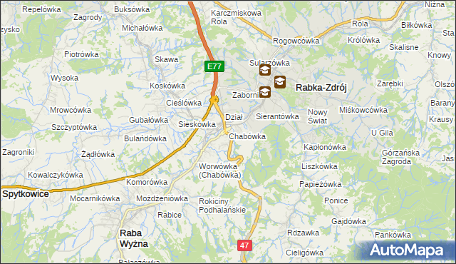 mapa Chabówka, Chabówka na mapie Targeo