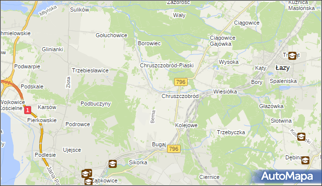 mapa Chruszczobród, Chruszczobród na mapie Targeo