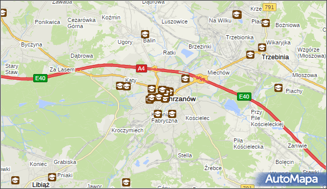 mapa Chrzanów, Chrzanów na mapie Targeo