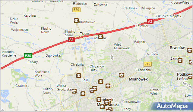 mapa Chrzanów Mały, Chrzanów Mały na mapie Targeo