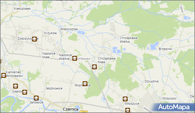 mapa Chrząstawa Mała, Chrząstawa Mała na mapie Targeo