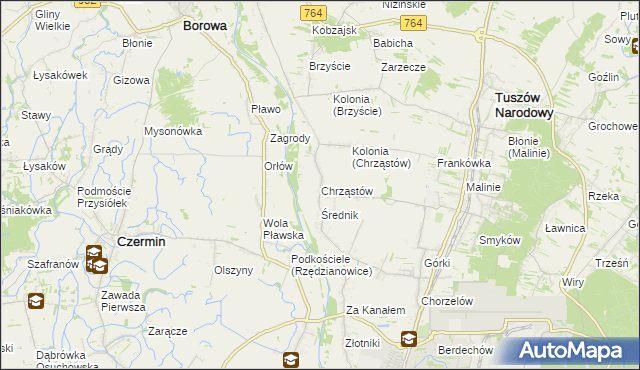 mapa Chrząstów gmina Mielec, Chrząstów gmina Mielec na mapie Targeo