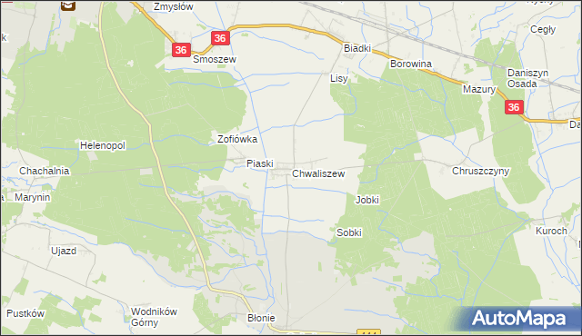 mapa Chwaliszew, Chwaliszew na mapie Targeo