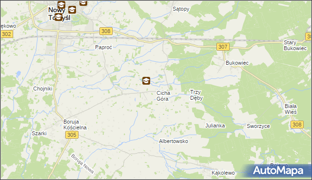 mapa Cicha Góra, Cicha Góra na mapie Targeo