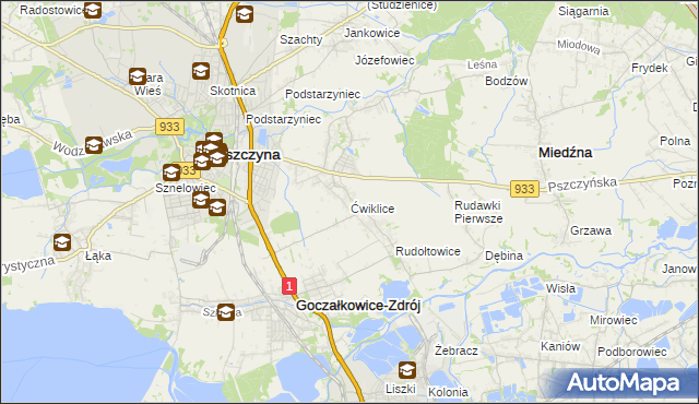 mapa Ćwiklice, Ćwiklice na mapie Targeo