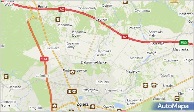 mapa Dąbrówka-Sowice, Dąbrówka-Sowice na mapie Targeo