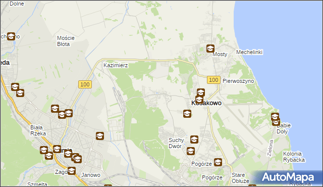 mapa Dębogórze, Dębogórze na mapie Targeo