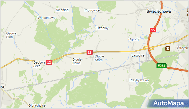 mapa Długie Stare, Długie Stare na mapie Targeo