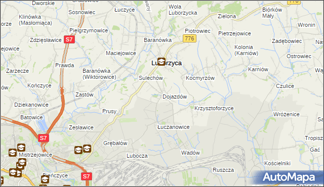 mapa Dojazdów, Dojazdów na mapie Targeo