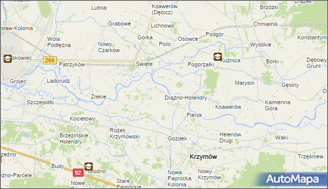 mapa Drążno-Holendry, Drążno-Holendry na mapie Targeo